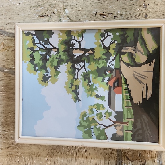 Set of Two Framed Paint By Numbers Vintage Landscape Pictures - Picture 3 of 7